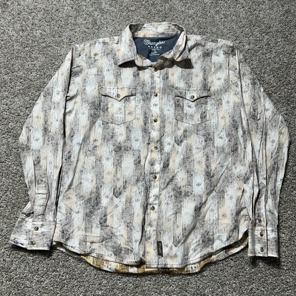 Wrangler Mens XL Retro Premium Western Button-Up Shirt Cactus Print Long Sleeve - Picture 10 of 10
